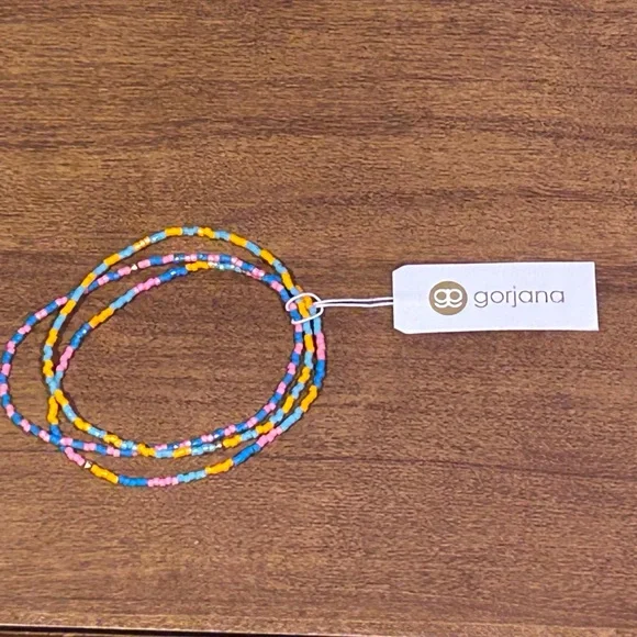 Set Of 3 GORJANA Miami Gigi Striped Stretch Fit Beaded Bracelets NWTS - Picture 2 of 10